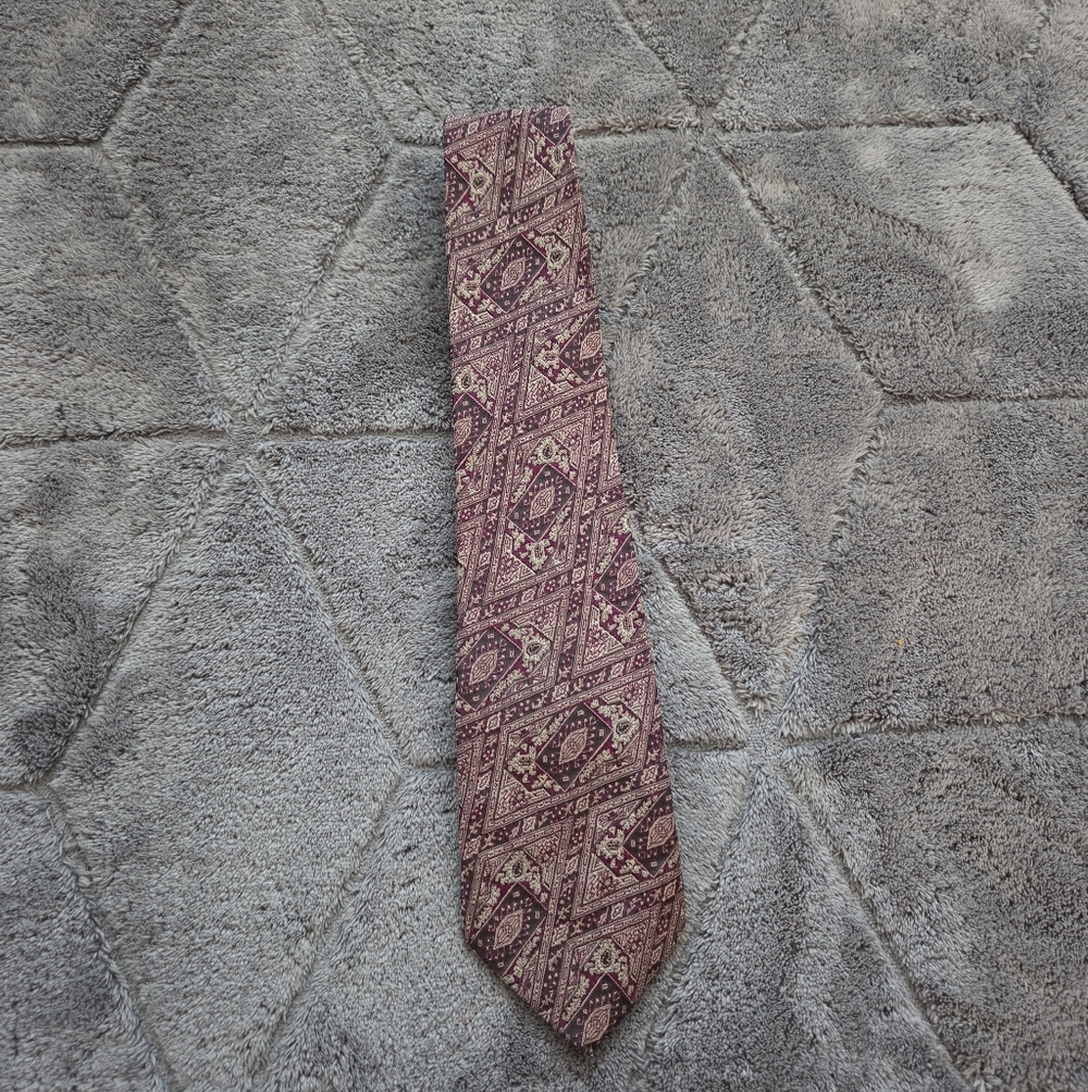 Mens Vintage 100% Silk Multicolor Tie Career Office Party Special Occasion